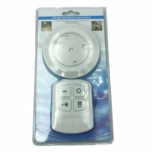 Projecteur de lumière à piles, lampe <span class=keywords><strong>LED</strong></span> sans fil avec télécommande, rondelles lumineuses, 3 paquets - Product Image 5