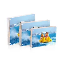 Floating acrylic wall magnetic acrylic frame 5 x 7 with stand