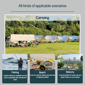 Ghế thư giãn xếp gọn ngoài trời bằng kim loại Oxford, kiểu dáng hiện đại, dùng cho bãi biển, vườn, ăn uống, cắm trại, câu cá. - Product Image 6