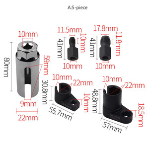 3/5/7pcs 산소 센서 소켓 렌치 22mm 1/2 "3/8" 드라이브 깨진 너트 제거 도구 오프셋 진공 센서 소켓 스레드 체이서 도구 - Product Image 4