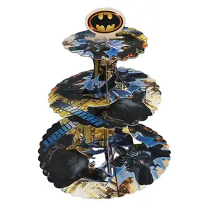 Bat Anh Hùng 3 Tier Cupcake Đứng Nguồn Cung Cấp Bên Bánh Đứng Bat Anh Hùng Ủng Hộ Bên Cupcake Đứng Cho Sinh Nhật Đảng Trang Trí