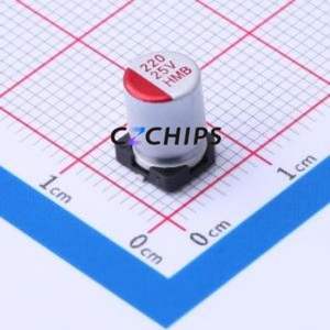 Condensateur électrolytique hybride solide-liquide en aluminium SMD, 118EC239, D6.3xL9mm, 220uF, 20%, 25V - Product Image 1