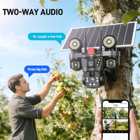 Caméra solaire 15MP à 3 écrans, 4G SIM, reconnaissance IA sans fil 24/7, détection de mouvement, longue autonomie de la batterie, bidirectionnelle