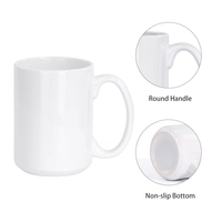 Tasses à café en céramique vierges pour sublimation – Blanches – 12 oz/340 ml (Lot de 6) – Compatibles micro-ondes et lave-vaisselle
