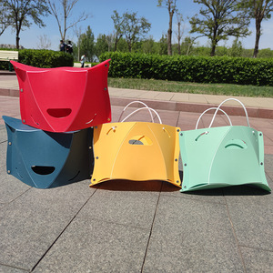 Taburete Plegable en Forma de Tarjeta Etsuta 47x38x29, Silla de Plástico Portátil para Acampar, Pescar y Almacenamiento al Aire Libre - Product Image 1