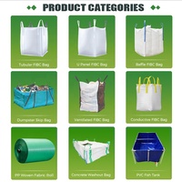 Sac pour dumplings à tissu transparent, sacs jumbo industriel de cour, 3 cube, levage de déchets, impression OEM, uv, stable, rouleaux