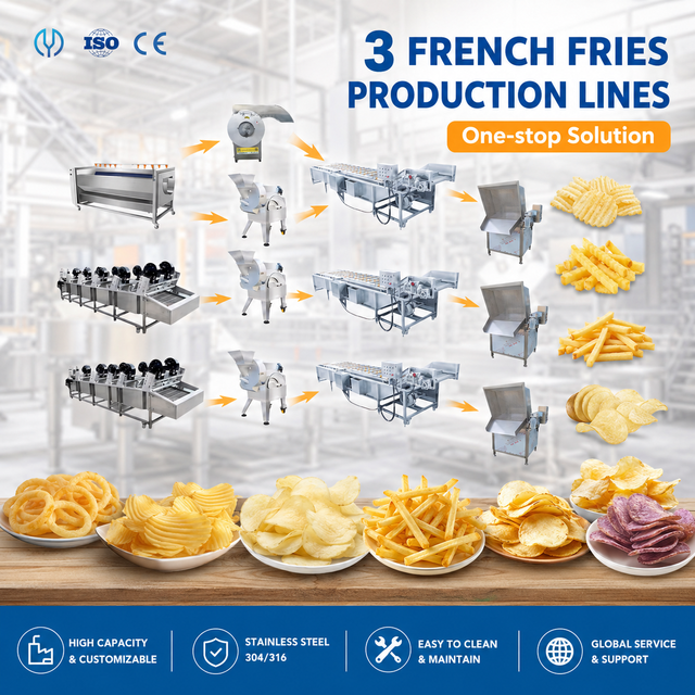 Commercial Potato Processing Line High Efficiency | Full Automatic French Fries and Potato Chips Production Equipment