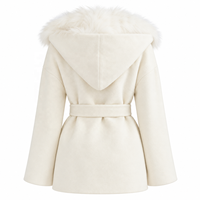 Manteau double face en fourrure de renard et laine, fabrication directe usine, service d'échantillons personnalisés OEM/ODM, manteau d'hiver pour femme
