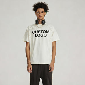 T-shirt à manches courtes noir vintage en coton lourd 100% tricoté, avec logo personnalisé, imprimé, coupe ample, nouveau design, pour homme - Product Image 3