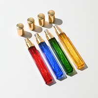 Flacon de parfum de voyage rechargeable carré 10 ml, atomiseur de parfum vide en verre à col vissé, base épaisse vintage avec capuchon en aluminium