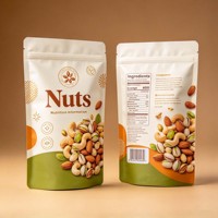 Sachet Doypack Personnalisé Imprimé pour Noix, avec Fermeture Éclair, Trou de Suspension, Anti-Odeur, Refermable, Réutilisable, en Mylar, pour Emballage Alimentaire, Noix et Snacks