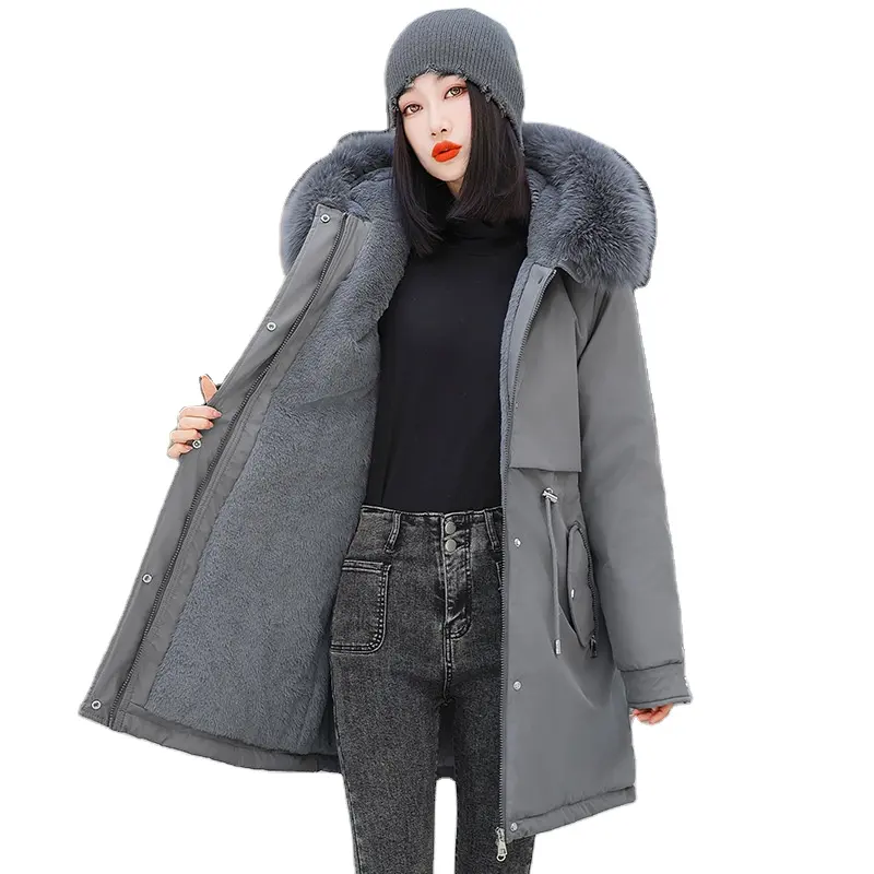 Куртка женская зимняя с меховым воротником и подкладкой