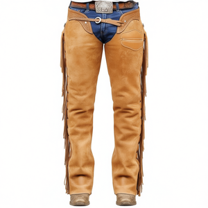 Breathable Leather <b>Chaps</b> With Adjustable Fit Ideal for Outdoor Riding Workwear Safety Gear In Adult Size - Product Image 1