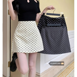Gonna a Pois Primaverile 2024 per Donne, Stampa Digitale Casual, Vita Alta, Versatile, in Spandex - Product Image 2