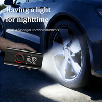 Compresseur d'air portable 14,8 V pour voiture, gonfleur de pneus à batterie en plastique, lumière d'urgence, démarreur de secours, manomètre numérique, SOS
