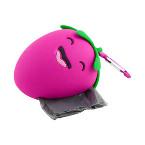Dispensador de Bolsas para Excremento de Mascotas, Diseño de Fresa, Silicona, Portátil, con Mosquetón y Bolsa de Plástico - Product Image 5