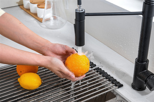 Đương Đại Brass Matte Đen Kéo Xuống Bếp Mixer Tap Với Mùa Xuân - Product Image 4