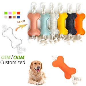 Giocattoli interattivi durevoli all'ingrosso del cane della corda dell'animale domestico del cotone di masticazione a forma di osso - Product Image 1