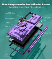 Étui de téléphone antichoc en métal avec protection de caméra coulissante PC+TPU pour Samsung Galaxy Z Fold 8 5 6 7