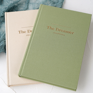 Diario Personalizado con Logotipo, Tapa Dura de Tela de Lino Verde, A5, con Páginas Rayadas, Diario de Metas Mensuales, Cuadernos de Escritura - Product Image 1