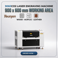 Machine de gravure laser CO2 9060 900x600mm haute précision à refroidissement par eau pour la fabrication de panneaux en acrylique, plastique, pierre, verre et le travail du bois
