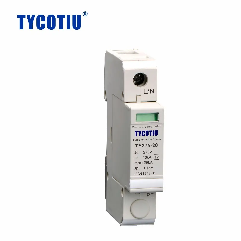 TYCOTIU TY275-20 1P 20kA lightning protection surge protector device power surge arrestor type 2 single phase spd