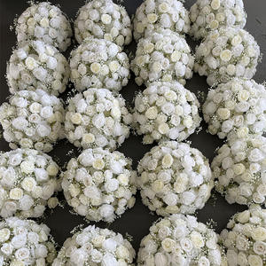 D-FB242 Bola de flores artificiales de color rosa y naranja para boda, centro de mesa con rosas artificiales y flores colgantes de seda para decoración - Product Image 2