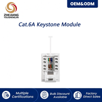 Connecteur Keystone RJ45 CAT6A Ysj HBB, Vente Directe Usine, Testé Gigabit, Plaqué Or, Cache Anti-Poussière, Fenêtre d'Identification, 250 MHz, pour Ordinateur