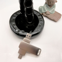 Flash Drive OEM Grosir 64GB 32GB 2-in-1 Tipe-C USB 3.0 OTG Dual Interface Rotating Pen Drive untuk Smartphone dan PC