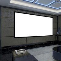 Nouvelle annonce : Écran de projection mural blanc mat 92 100 120 135 150 180 200 220 pouces 16:9 avec cadre large de 60 mm, cadre fixe