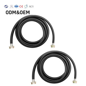 Manguera de entrada flexible de caucho para lavadora de alta calidad con doble conexión hembra de latón - Product Image 1