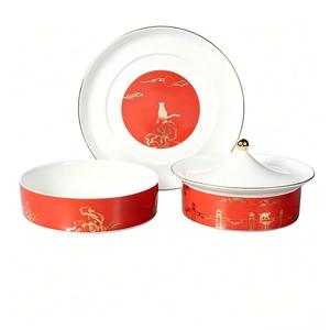 Caja de Frutas de Porcelana Ecológica Transparente con Esmalte Premium TAO XI CHUAN, Estilo <span class=keywords><strong>Palacio</strong></span> Imperial de la Ciudad Prohibida, en Capas, para Regalo de Otoño - Product Image 2
