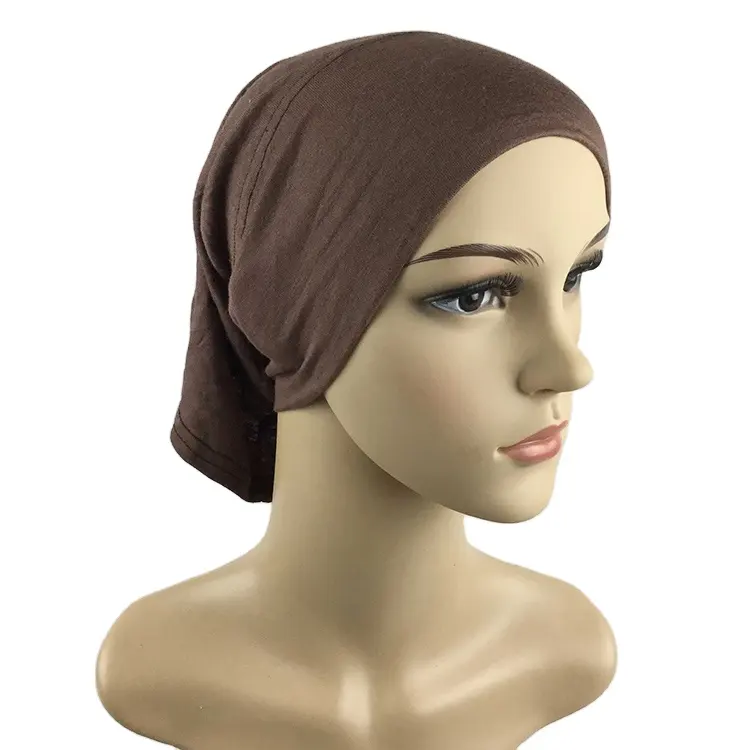 Wholesale Hijab Accessories Inner Cap Good Stitching Underscarf Stretchy Cotton Jersey 10 cm Front Breathable Head Cover