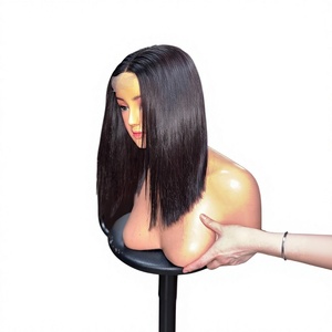 Virgin Hair BoneStraight Closure Wig for HD Transparent Lace Glueless Baby Hair Short Length 250% Density Natural Color - Product Image 3