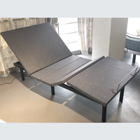 Cama ajustable eléctrica de masaje remoto inalámbrico con ajuste de cabeza y pie con cabecero desmontable