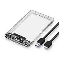 Casing Transparan untuk Hard Drive Eksternal USB 3.0 SATA 2.5 inci untuk SSD HDD