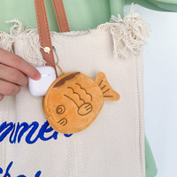 Portefeuille en forme de thon, sac de rangement mignon et moelleux pour câbles de données et écouteurs Bluetooth, avec petit pendentif poisson