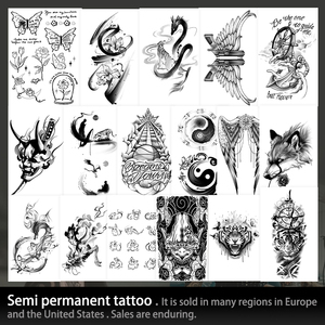 Tatuaggio Temporaneo Semi-Permanente Impermeabile Resistente al Sudore Dura 2 Settimane Realistico a Base di Erbe Anti-Frizione per Braccio e Gamba - Product Image 4