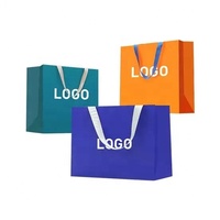 Tas Kertas Kraft Warna-warni Berkualitas Tinggi, Kemasan Hadiah Perhiasan Pernikahan Mewah, Tas Belanja Kertas dengan Logo