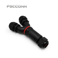 Connecteur circulaire étanche IP68 PSCCONN GW25 à 2 broches en Y, connecteur de câblage extérieur haute puissance 32A 450V, boîtier métrique M25