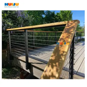 HJ Factory Wholesales Balustrade Stainless Steel Handrail Stair Railing Baluster Systems Staircase Railing Cable Railing