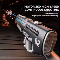 Pistolet à eau électrique automatique avec lumière LED, portée de tir de 12 m, absorption automatique de l'eau, étanche, jouet de tir pour piscine d'été