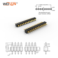 Personalizado 2,54 Pitch Plug-In 3A Corriente 5 pines Conector de resorte Terminal Pogo Pin para productos electrónicos