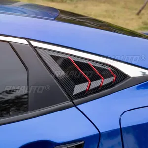 Civic Car Side Rear <b>Window</b> Louver Shutter <b>Cover</b> Glossy Black Red Style for Honda Civic 10th Gen 2016-2020 Car Accessories - Product Image 3
