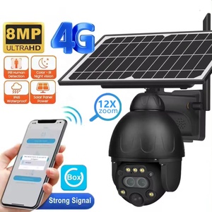 4k 8MP năng lượng mặt trời PTZ 12X Zoom 4G Sim/wifi an ninh ngoài trời hình người theo dõi Màu sắc tầm nhìn ban đêm kim loại máy ảnh - Product Image 1
