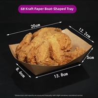 Boîtes de livraison jetables en papier kraft de qualité alimentaire, rectangulaires, portables, pour pizzas, poulet frit, sushis, salades, plateaux bateau, restauration rapide