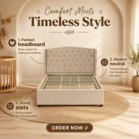 Lit en tissu moderne de taille King Size avec cadre en bois et panneaux en contreplaqué, facile à assembler, vente en gros