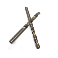 Forets hélicoïdaux en acier rapide HSS M35 5% Cobalt, entièrement affûtés, à queue droite, finition ambrée, DIN338, 1-23mm