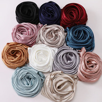 Nouvel arrivage Hijab malaisien froissé en imitation soie Châle Foulard pour femme musulmane Hijab en satin crêpe motif crocodile