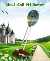 Testeur de sol 3-en-1 pour pH, humidité et luminosité, précis, en plastique, pour jardin, pelouse et plantes en pot, outil d'analyse du sol portable